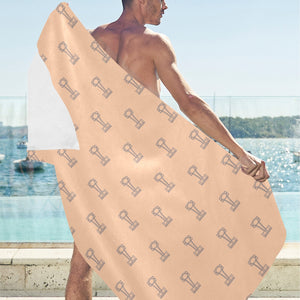 Engine Piston Cream Background Pattern Design 04 Beach Towel