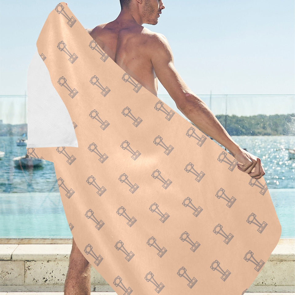 Engine Piston Cream Background Pattern Design 04 Beach Towel