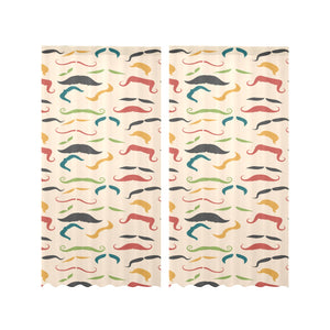 Mustache Beard Pattern Print Design 03 Gauze Curtain