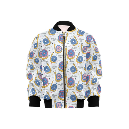 Snail Pattern Print Design 05 Kids' Boys' Girls' Bomber Jacket