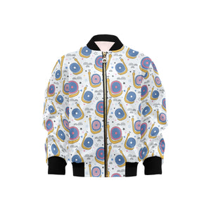 Snail Pattern Print Design 05 Kids' Boys' Girls' Bomber Jacket