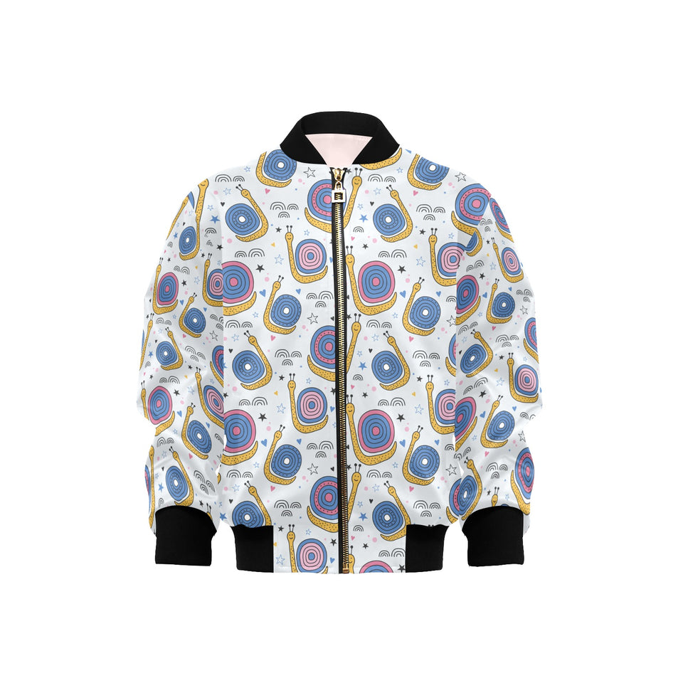 Snail Pattern Print Design 05 Kids' Boys' Girls' Bomber Jacket