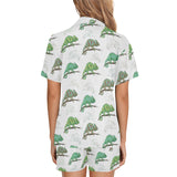 Chameleon lizard pattern Women's V-Neck Short Pajama Set