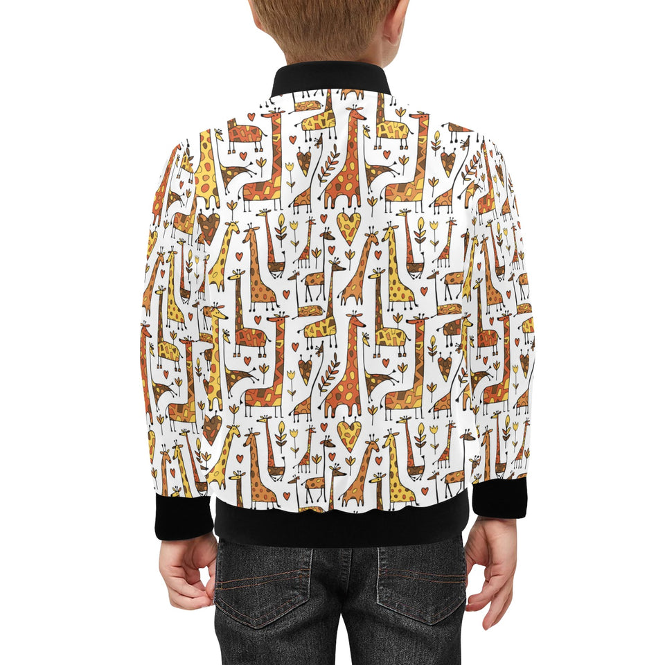 Giraffe Pattern Print Design 04 Kids' Boys' Girls' Bomber Jacket