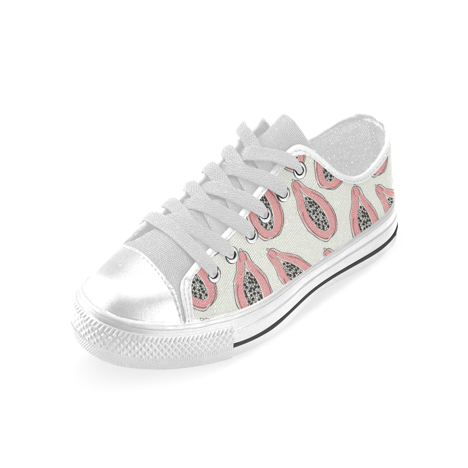 papaya pattern Men's Low Top Shoes White