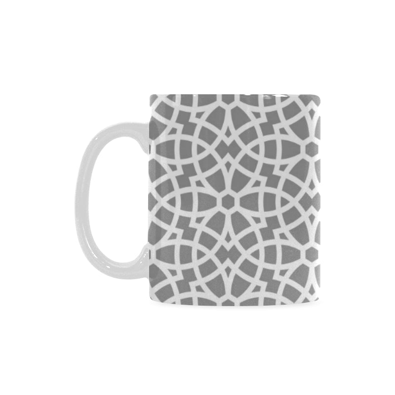 arabic gray pattern Classical White Mug (Fulfilled In US)