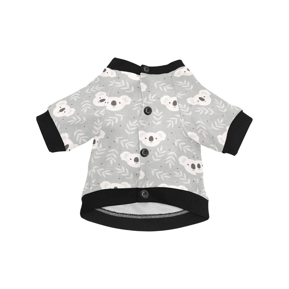 Cute koala leaves pattern All Over Print Pet Dog Round Neck Fuzzy Shirt
