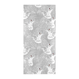 white swan gray background Beach Towel