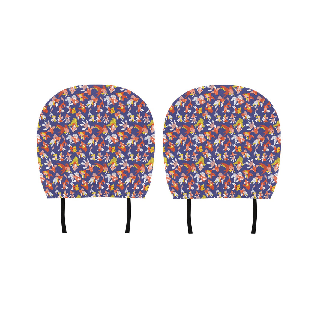 Goldfish Pattern Print Design 04 Car Headrest Cover