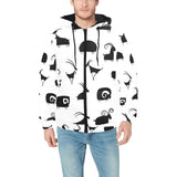 Goat ram pattern Men's Padded Hooded Jacket