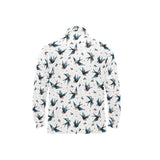 Swallow Pattern Print Design 04 Men's Long Sleeve Polo Shirt