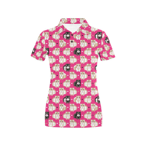 Guinea Pig Pattern Print Design 01 Women's All Over Print Polo Shirt