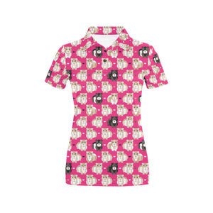 Guinea Pig Pattern Print Design 01 Women's All Over Print Polo Shirt