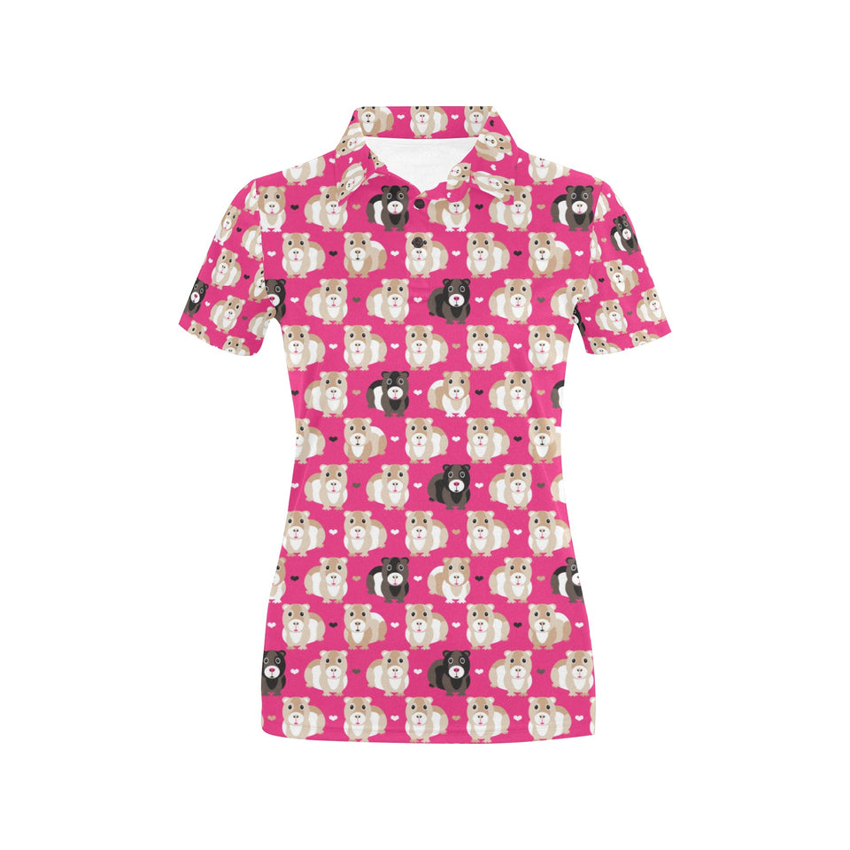 Guinea Pig Pattern Print Design 01 Women's All Over Print Polo Shirt
