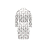 Hippopotamus Pattern Print Design 05 Men's Long Sleeve Belted Night Robe
