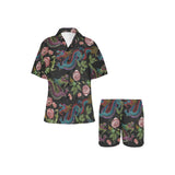 Dragons flower pattern Women's V-Neck Short Pajama Set