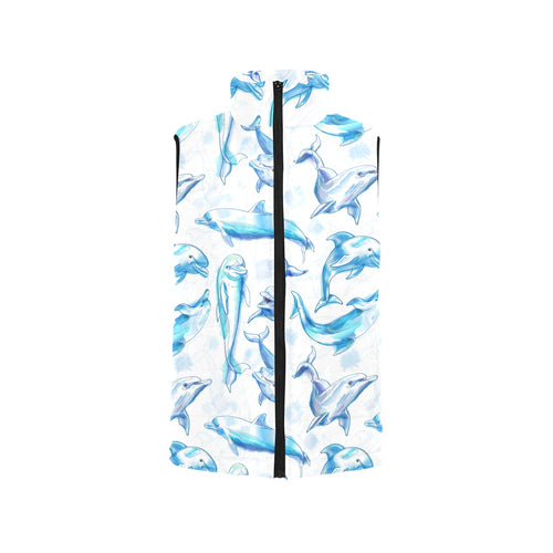 Watercolor dolphin pattern Men's Padded Vest