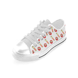 Daruma japanese wooden doll Men's Low Top Canvas Shoes White