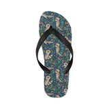 Raccoon tropical leaves pattern Unisex Flip Flops