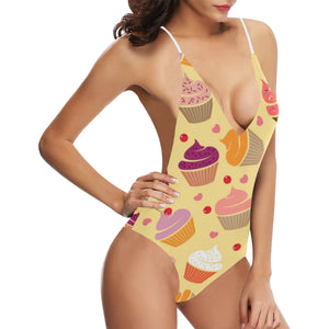 cake cupcake heart cherry pattern Women's One-Piece Swimsuit