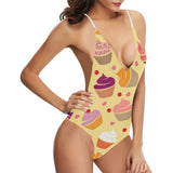 cake cupcake heart cherry pattern Women's One-Piece Swimsuit