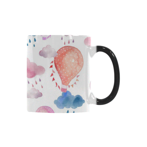 Watercolor air balloon cloud pattern Morphing Mug Heat Changing Mug