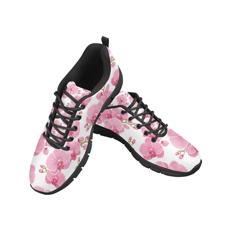 pink purple orchid pattern background Men's Sneaker Shoes