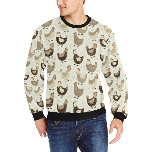 Cute rooster chicken cock Men's Crew Neck Sweatshirt