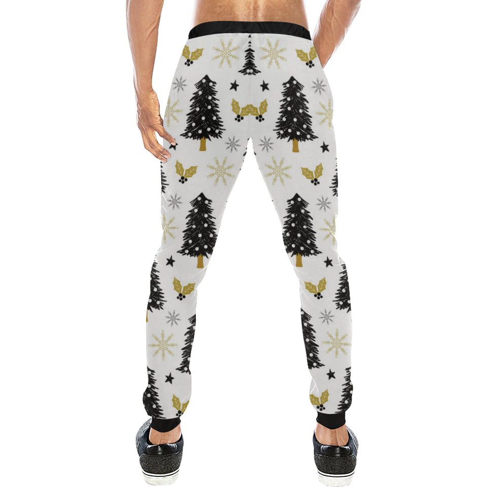 Christmas tree holly snow star pattern Unisex Casual Sweatpants