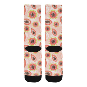 papaya leaves pattern Crew Socks
