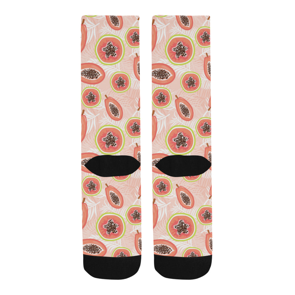 papaya leaves pattern Crew Socks