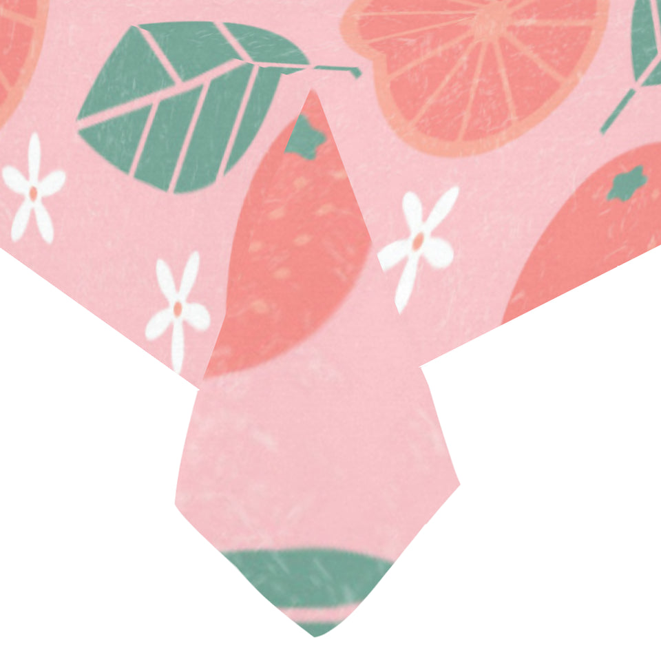 Grapefruit leaves flower pink background Tablecloth