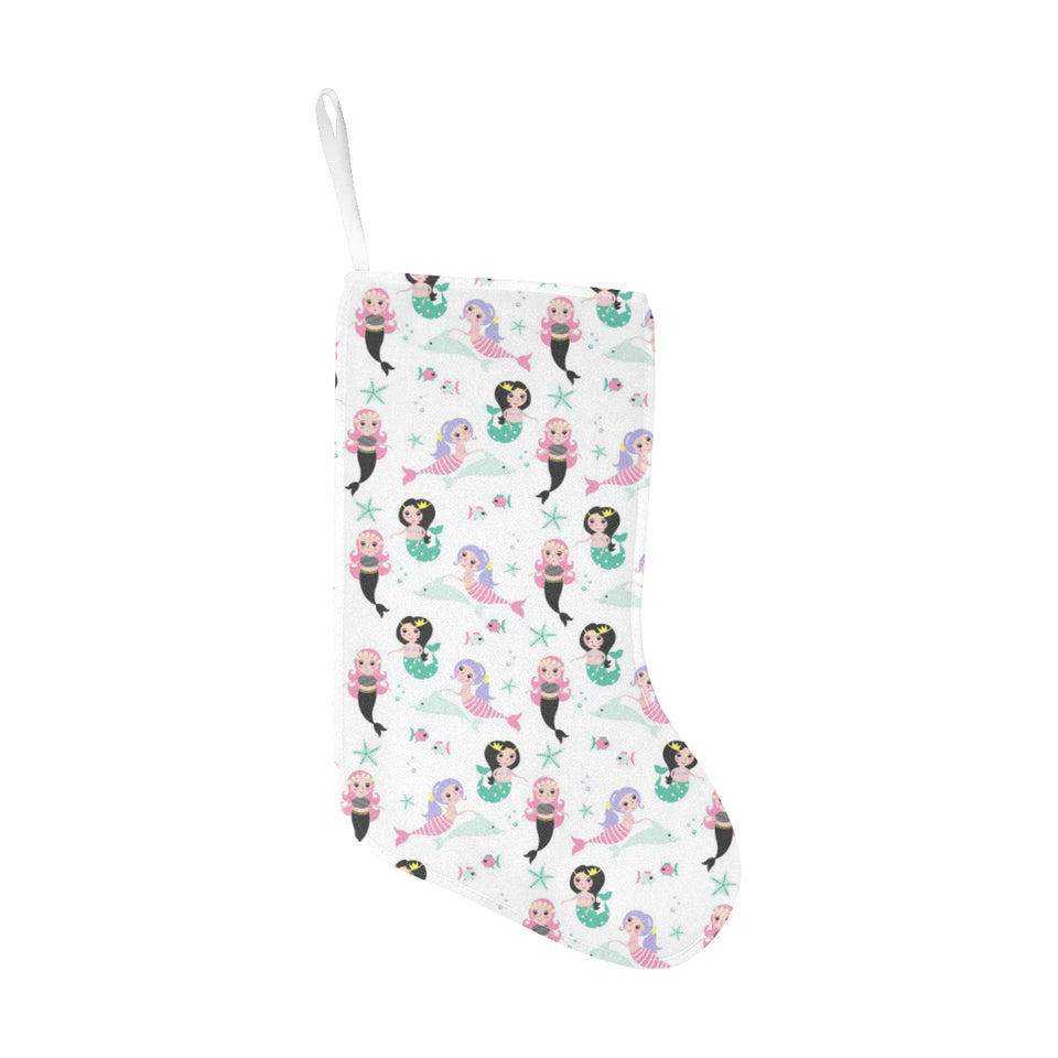 cute mermaid dolphin fish starfish pattern Christmas Stocking