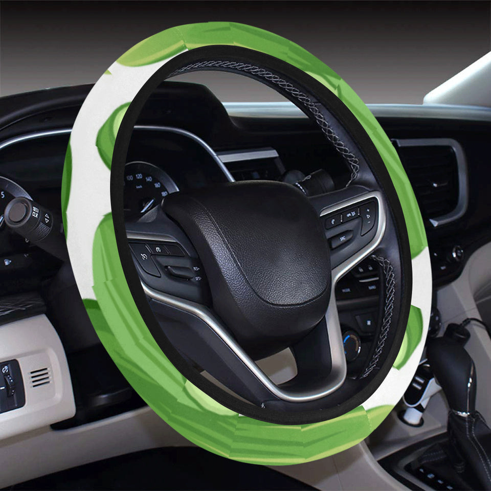 cucumber whole slices pattern Car Steering Wheel Cover