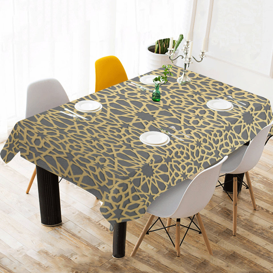 arabic star gold pattern Tablecloth