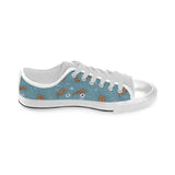 Sea otters pattern Men's Low Top Canvas Shoes White