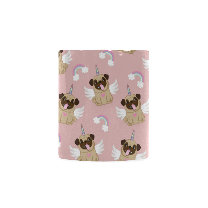 Cute unicorn pug pattern Classical White Mug (Fulfilled In US)