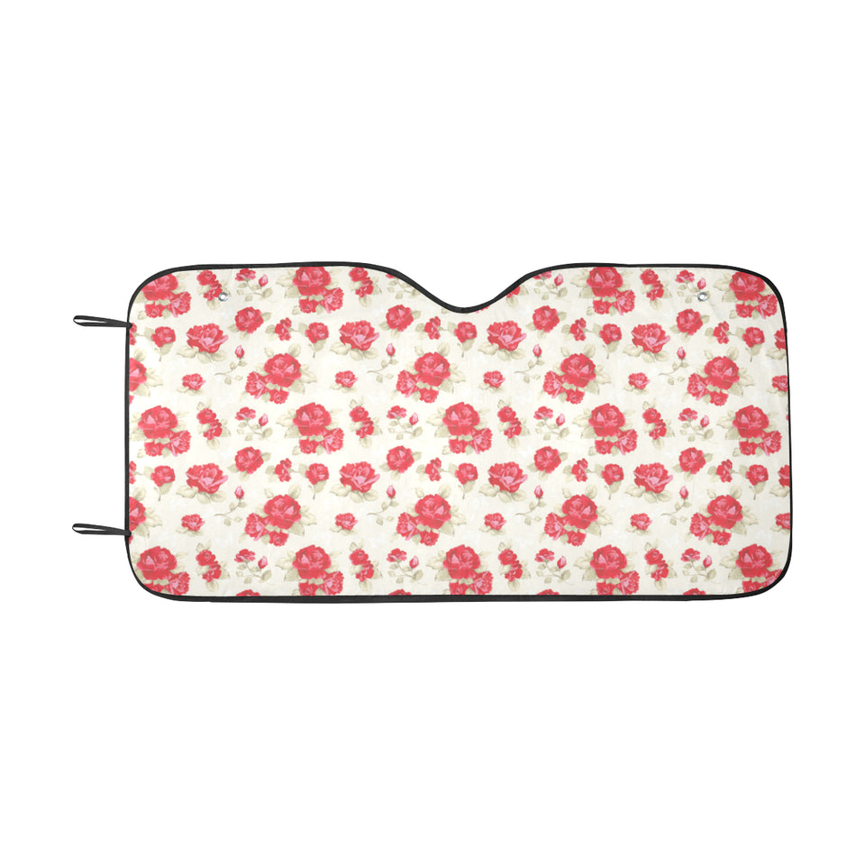 Rose Pattern Print Design 01 Car Sun Shade