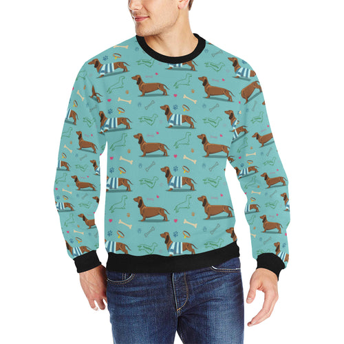 Dachshund decorative background Men's Crew Neck Sweatshirt