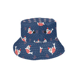 Cute sea lion seal christmas hat candy cane heart Unisex Bucket Hat