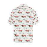 Cute dachshund bone pattern Men's All Over Print Hawaiian Shirt