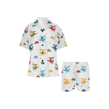 Colorful helicopter pattern Women's V-Neck Short Pajama Set