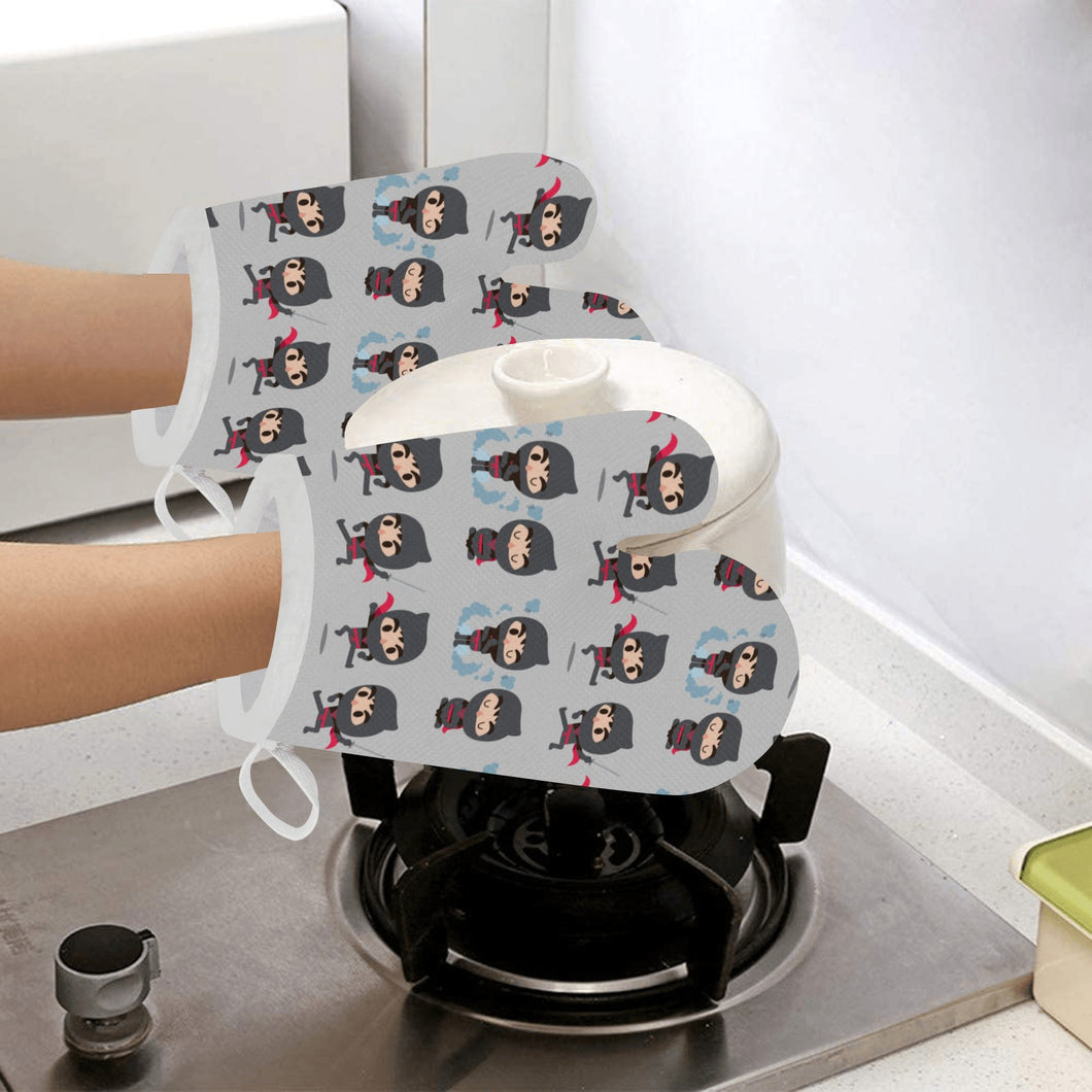 Cute ninja pattern Heat Resistant Oven Mitts