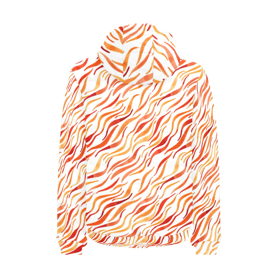 Fire flame watercolor pattern Men's Padded Hooded Jacket