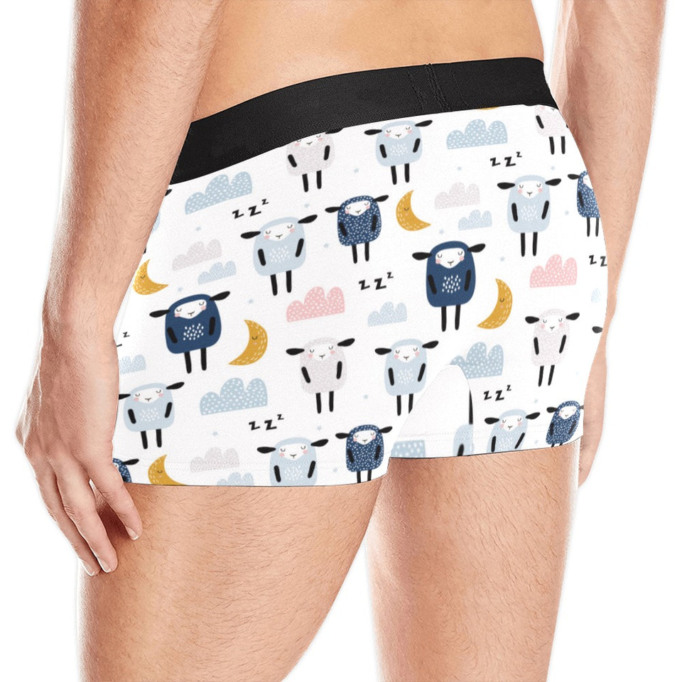 Cute sleeping sheep moon cloud pattern Men's All Over Print Boxer Briefs Men's Underwear
