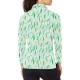 Green Peas Pattern Print Design 01 Women's Long Sleeve Polo Shirt