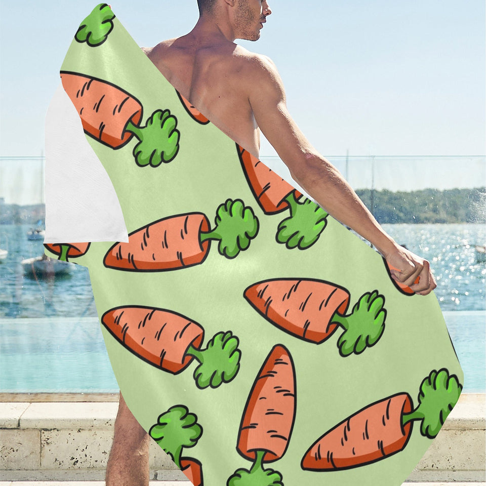 Carrot Pattern Print Design 05 Beach Towel