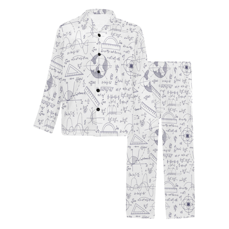 Math Pattern Print Design 03 Men's Long Pajama Set