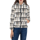Piano Pattern Print Design 04 Women's Padded Hooded Jacket
