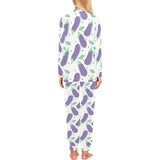 Eggplant Pattern Print Design 05 Women's All Over Print Pajama Set